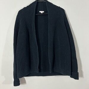 GAP Black‎ Waffle Knit Shawl Collar Cardigan Sweater XS S